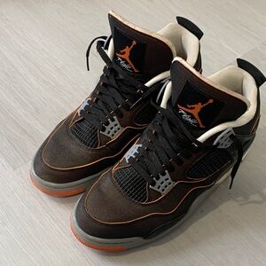 Jordan Men's Black and Orange High-Tops